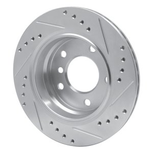 BMW 323CI Brake Rotor (1) - Rear Left - R1 Concepts - Drilled & Slotted - Silver - `96-`05